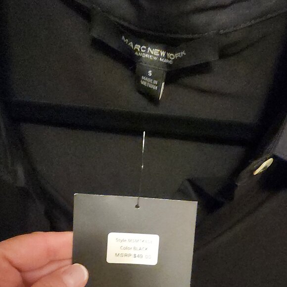 NWT | Marc New York | Black Cotton-Poly‎ Blend Knit Top | Lace Trim | Small - Picture 6 of 7